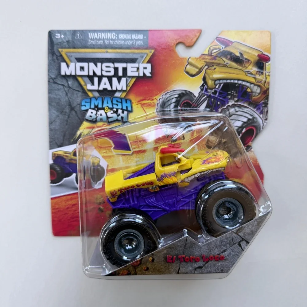 Monster Jam Smash & Bash El Toro Loco Yellow Purple Series 03 Monster Truck Toy